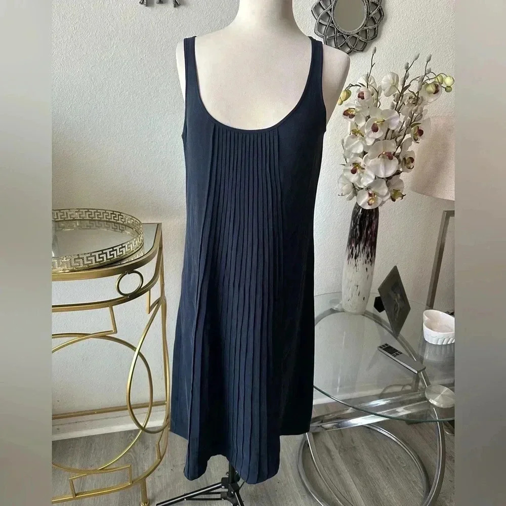 J crew silk dress navy blue color super elegant and fresh Sz XS fits like M